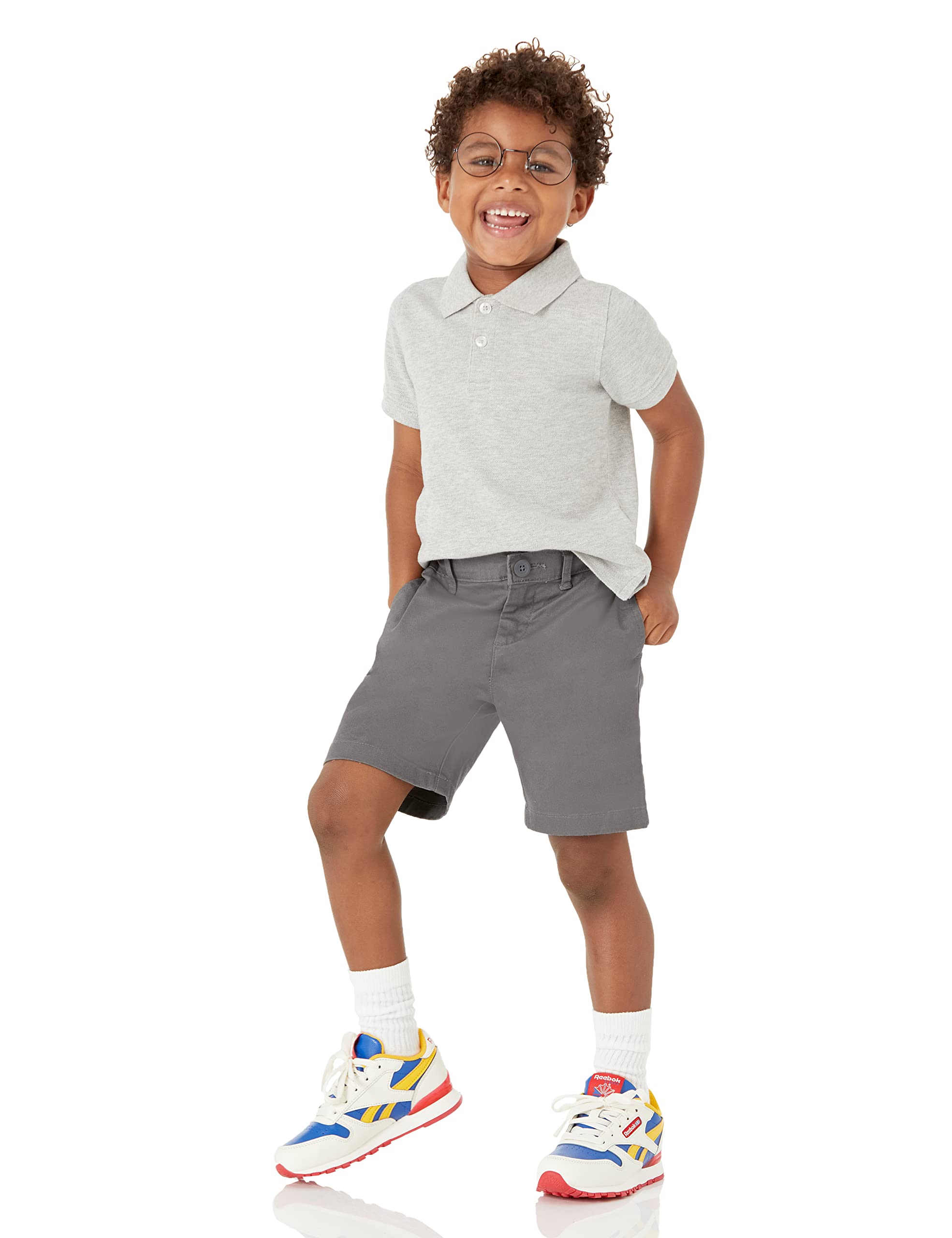Amazon Essentials Polo Maniche Corte in piqué per Uniforme Scolastica Bambini e Ragazzi, Confezioni Multiple