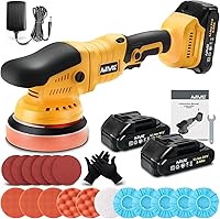 AUTIWOZ 21V Cordless Car Buffer Polisher, Dual 2000mAh Batteries, 5" Random Orbital 6-Speed for Detailing, Waxing, Scratch Removal
