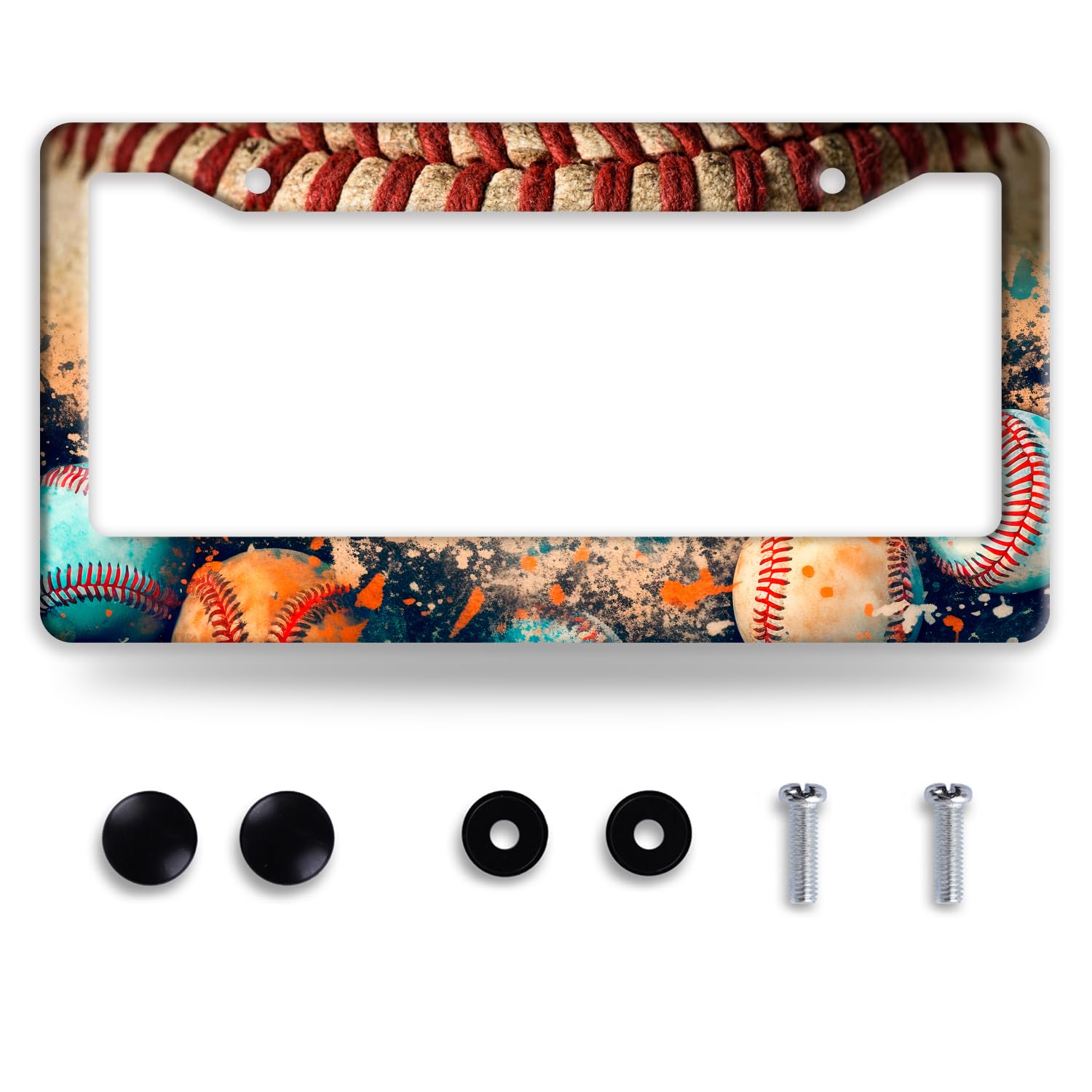 Baseball License Plate Frame Funny Ball License Plate Frames for Car Decorative Parts Stainless Stee License Plate for Standard Us Canada License