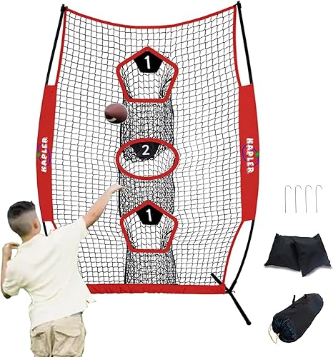 Kapler Red de lanzamiento de fútbol para entrenamiento de fútbol QB Net para mariscal de campo precisión de lanzamiento, redes de fútbol para pasar