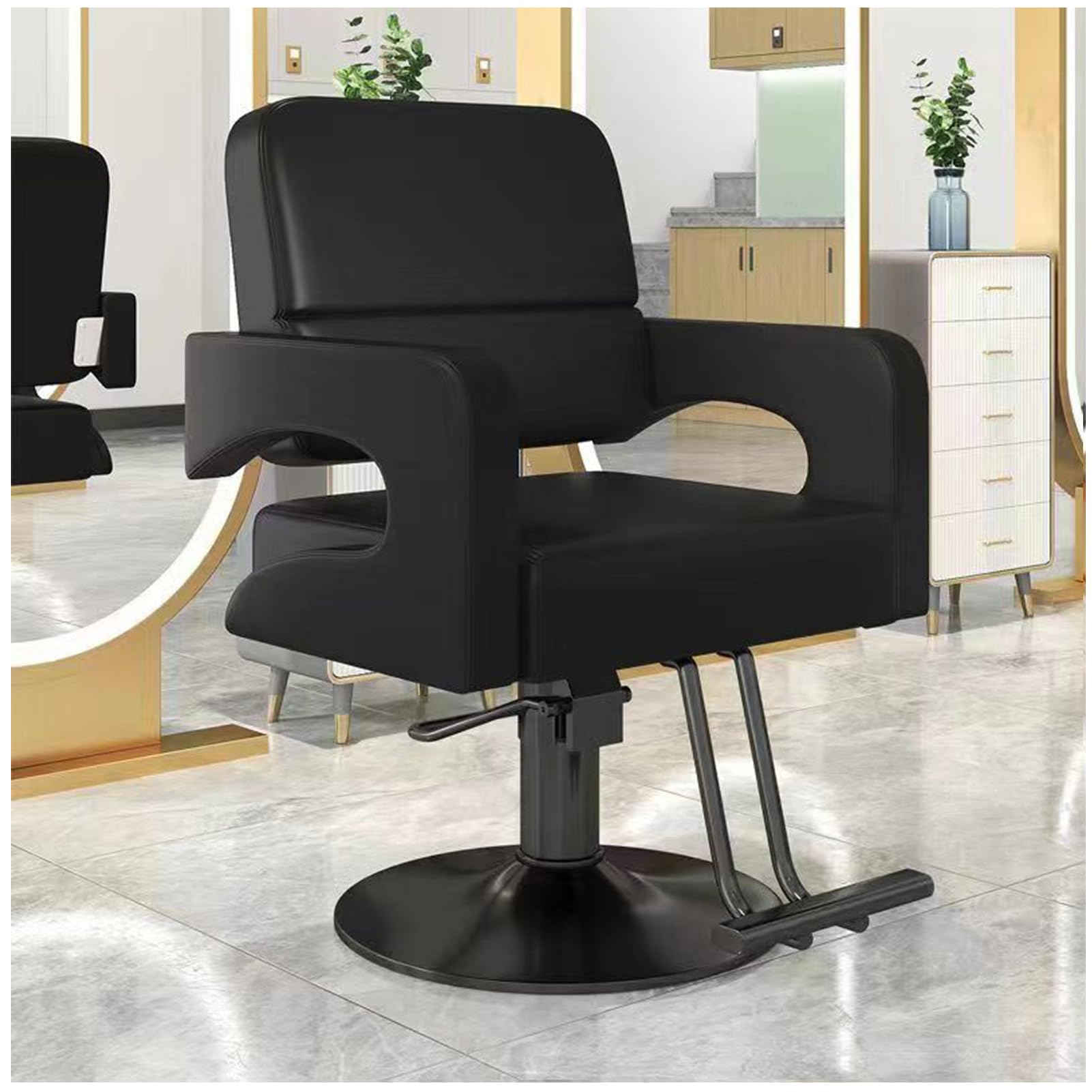OZBMA Salon Chair for Hair Stylist Wide Seat, Hydraulic Barber with Footrest,Hair Styling Heavy Duty, Beauty Spa Cosmetology Shampoo Hairdressing Equipment,D (O)
