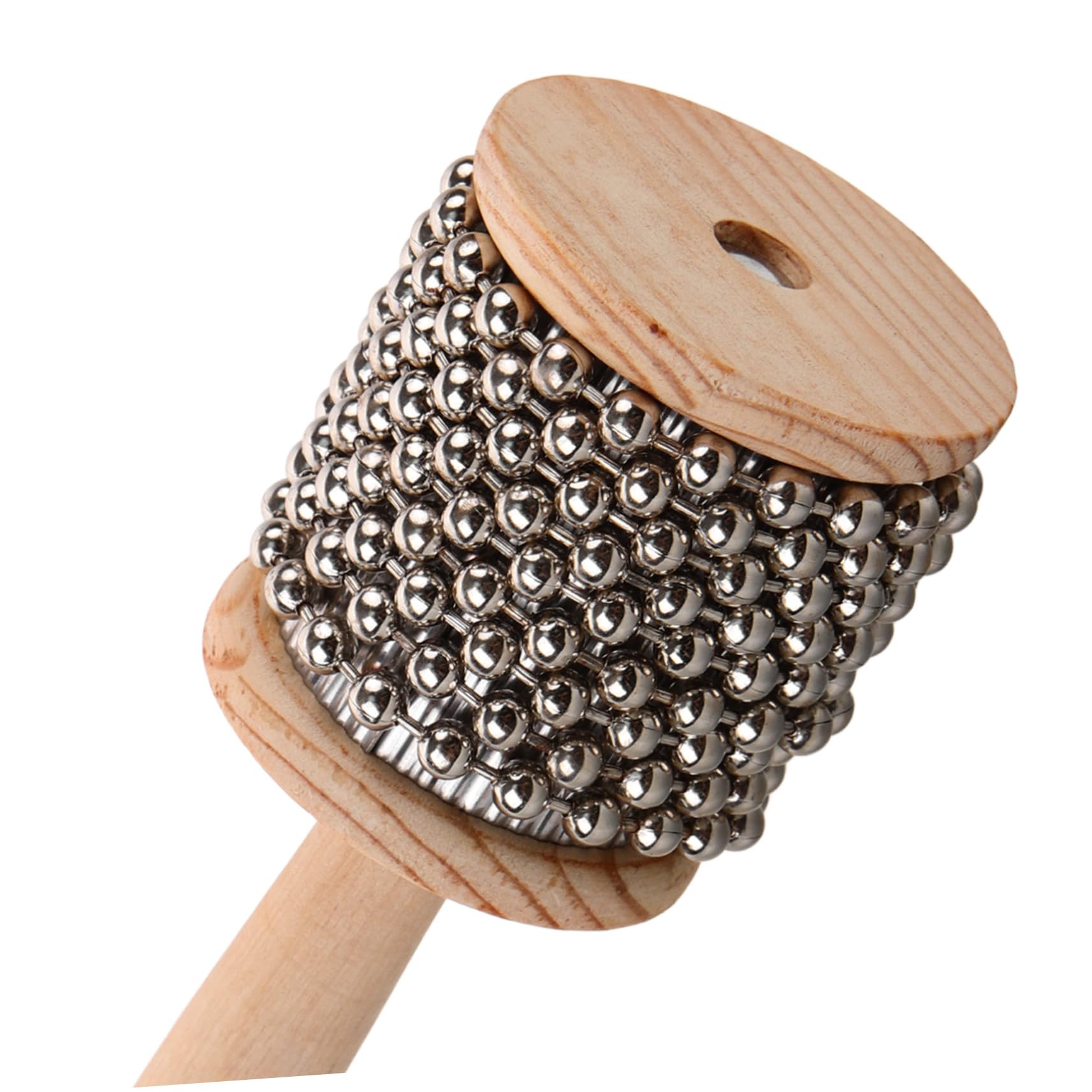 Cabasa Strumento a Percussione Portatile in Legno, Beige