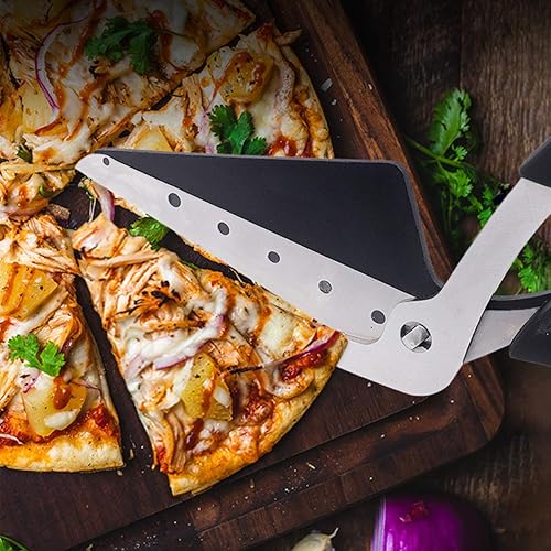 Miniatura 6 de Cortador de tijeras de pizza de acero inoxidable para pizza, cortador de pizza con mango de agarre suave