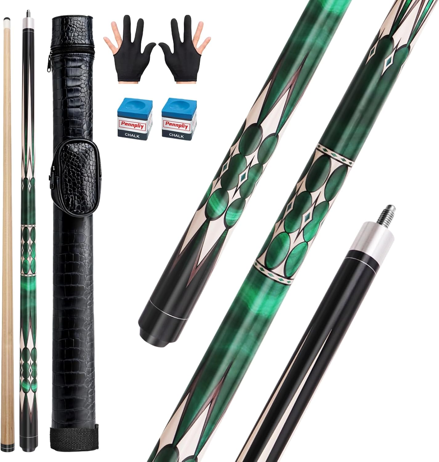 Carbon Fiber/Canadian Maple Pool Cue Stick 58" 20oz, Professional Billiard Stick with 3/8×8/5/16x18 Pin Joint & 13mm Tip, Pool Sticks for Adults Bar or House Use for Billiard Players