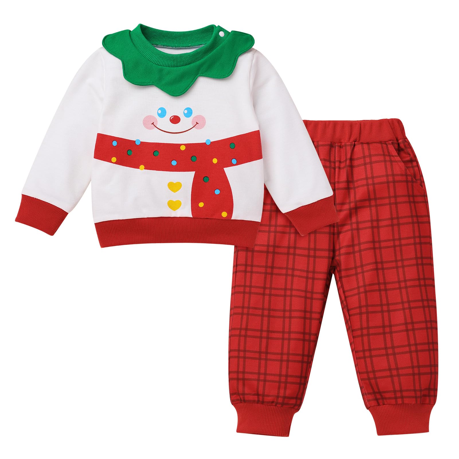 FYMNSI Toddler Christmas Sweatshirt and Pants 2PCS Set Sweatsuit Tracksuits Jogger Outfit Baby Boy Girl Fall Winter Clothes