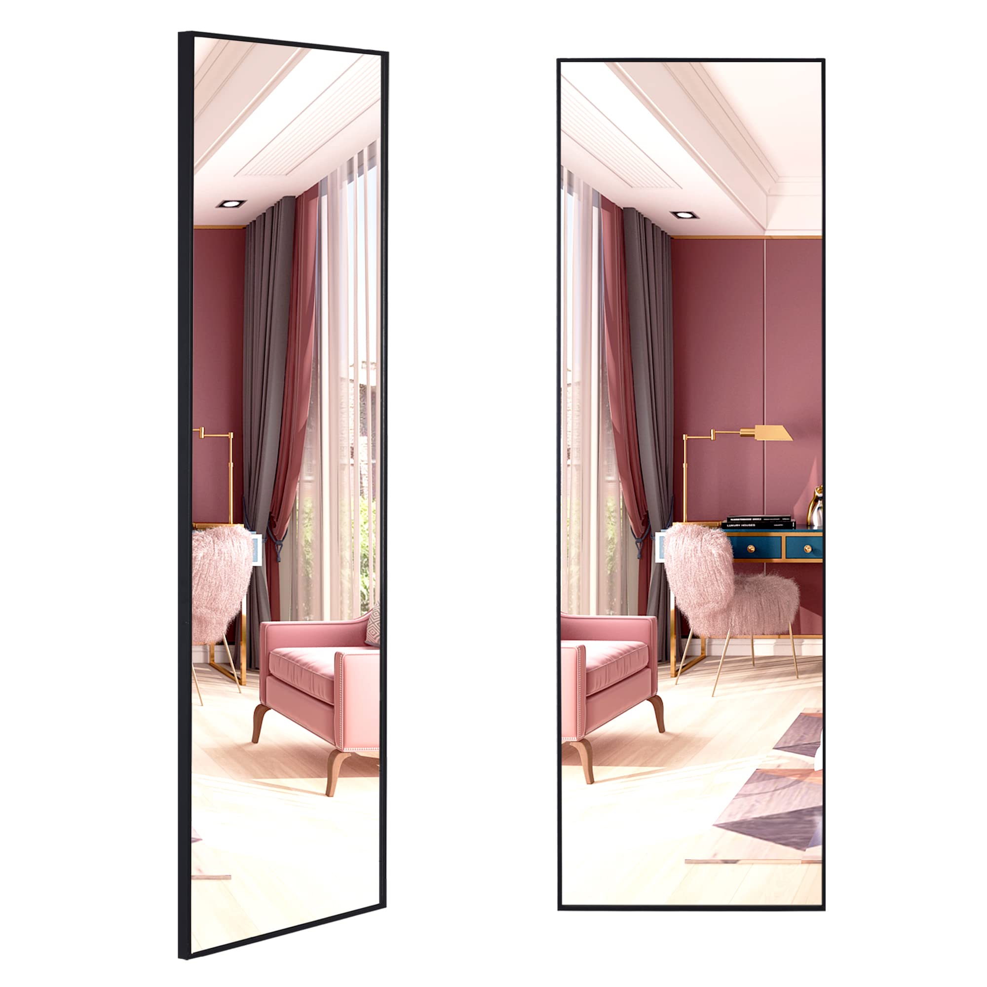 Buy LVSOMT Wall Mounted Mirror, 47"x14" Full Body Mirror, Full Length Mirror, Over The Door