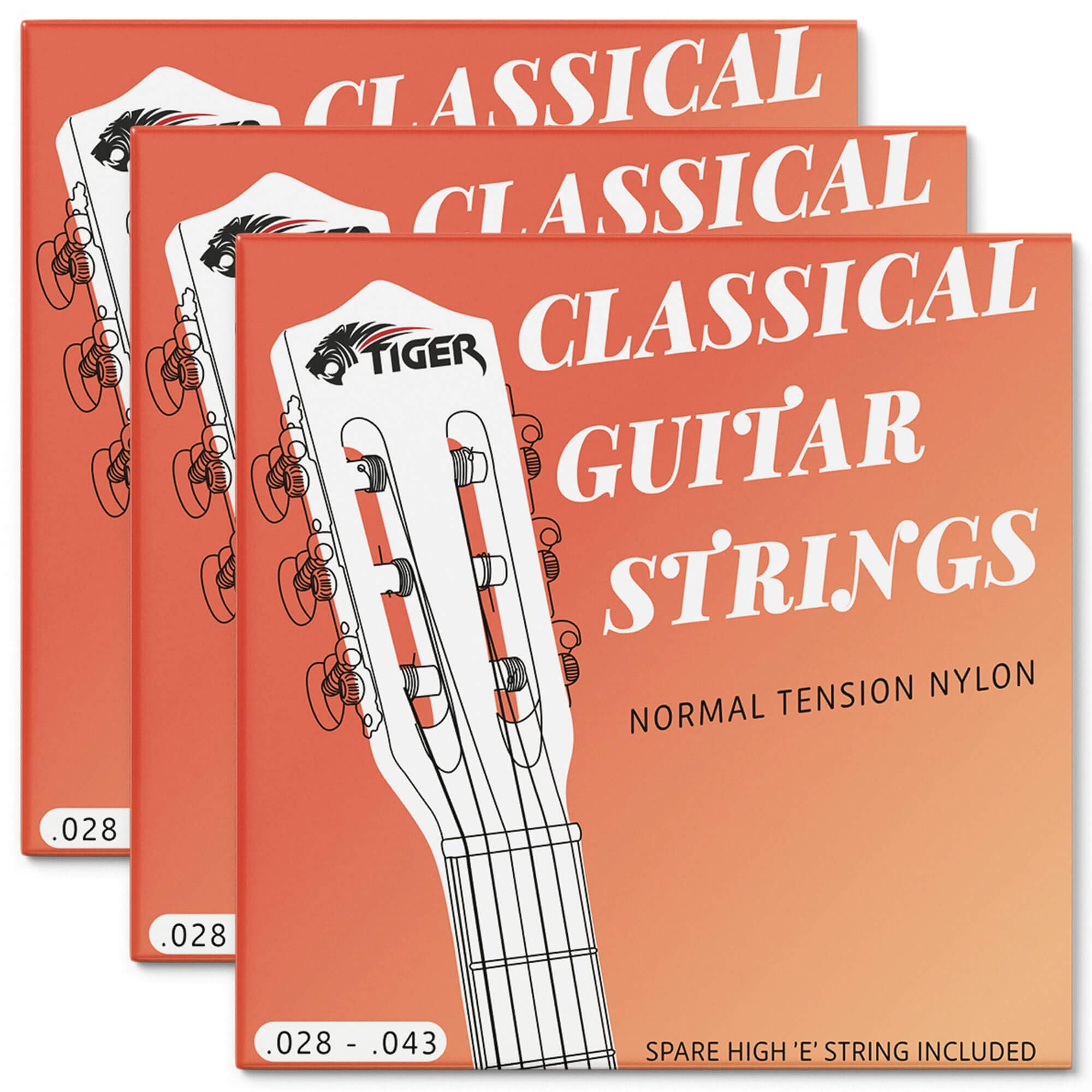 Tiger Classical Nylon Guitar Strings - Pack of 3 Sets
