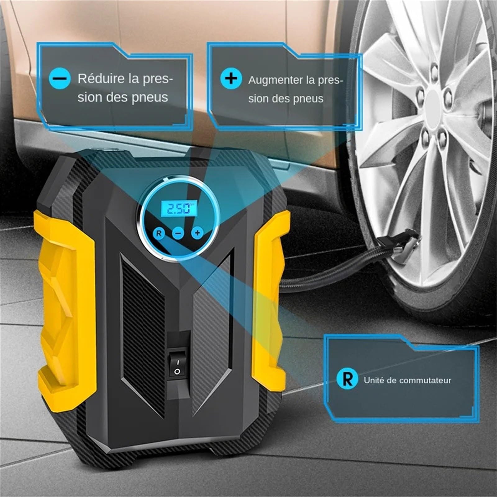 Compresores de Aire portátiles Compresor de Aire portátil para automóvil, Bomba de inflado de neumáticos Digital, lámpara LED, compresor para Motocicleta y Coche Inflador Ruedas Coche