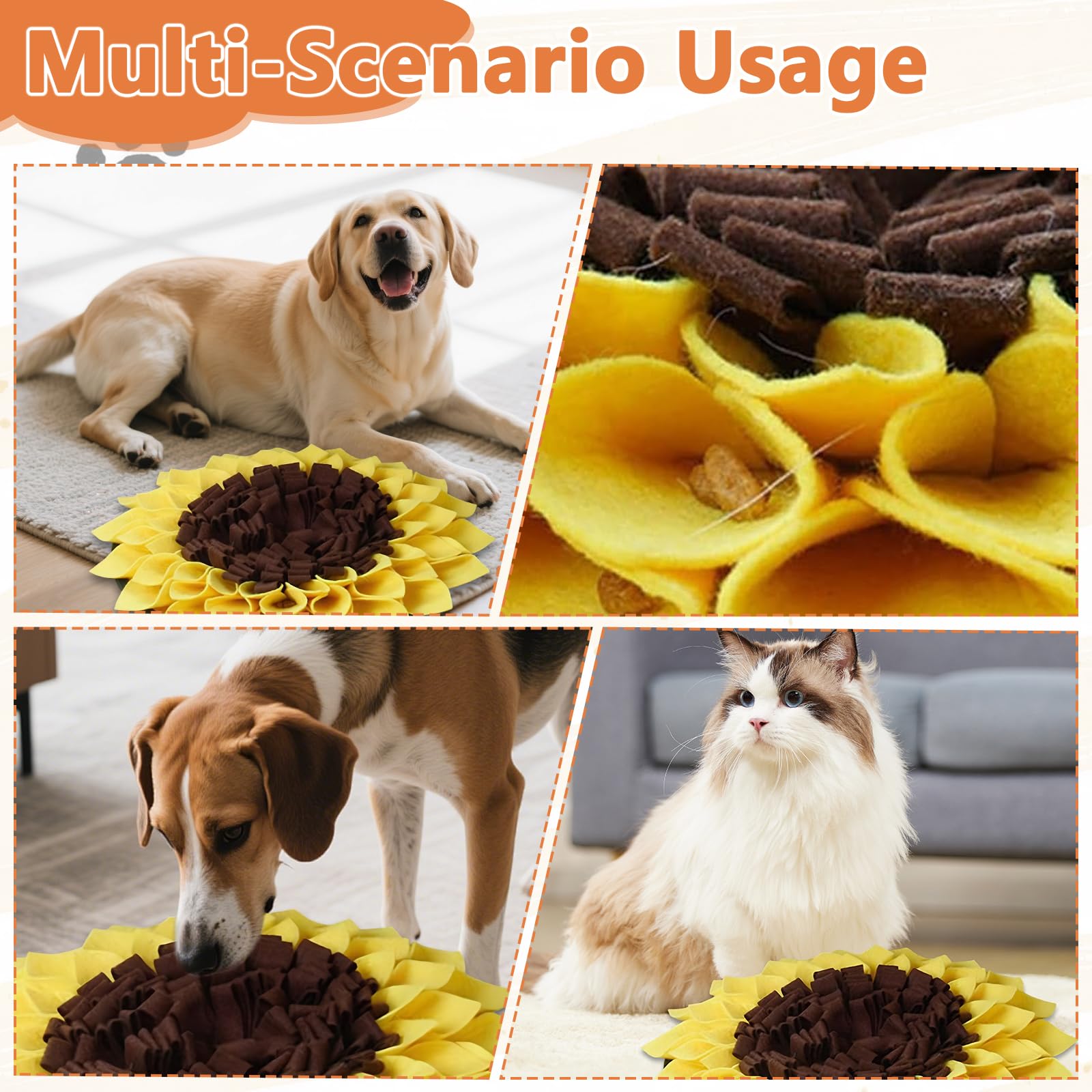 Tappeto Olfattivo Cane,Tappeto Sensoriale Cane,Snuffle Mat Per Cani,Per L'allenamento Cognitivo E Olfattivo,Alimentazione Lenta E Riduzione Dello Stress,Contiene 1X Dentizione Cani