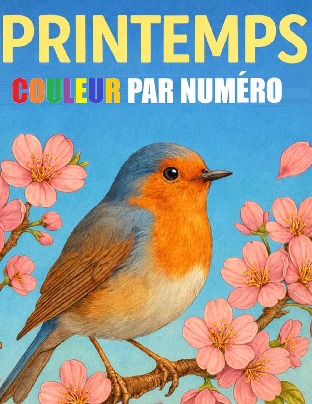 Couleur Par Numéro Livre de Coloriage pour Adultes: Printemps Coloriage avec Numéro Relaxants Fleurs, Paysages, Animaux avec une Palette de Couleurs Détaillée