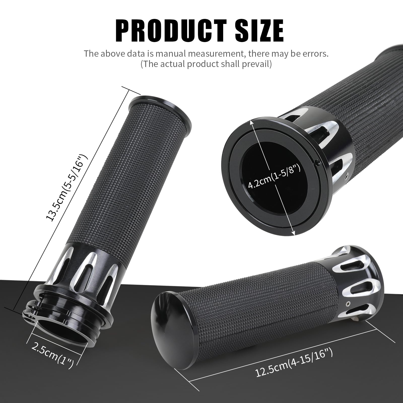 DREAMIZER Puños de Manillar de 1"/25mm de Aluminio CNC para Motocicleta, Compatibles con Harley Sportster Iron 883 Dyna Road Electra Glide Softail Touring