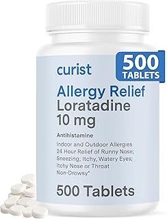 Bulk Curist Loratadine 10mg (500 Count) - 24 Hour Non-Drowsy Allergy Relief
