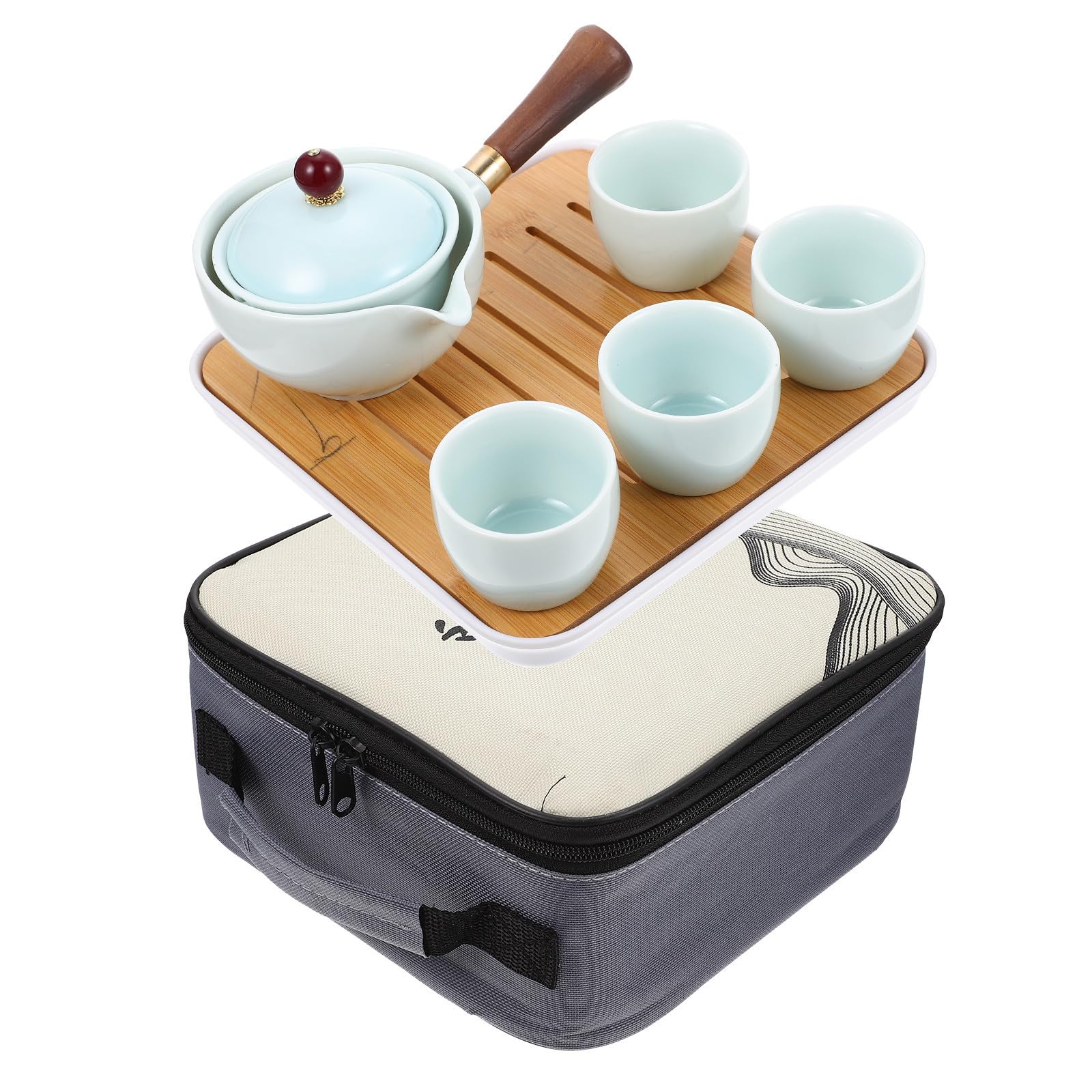 Juego de té Kung Fu de diseño elegante, vajilla de cerámica con tetera de filtro y 4 tazas