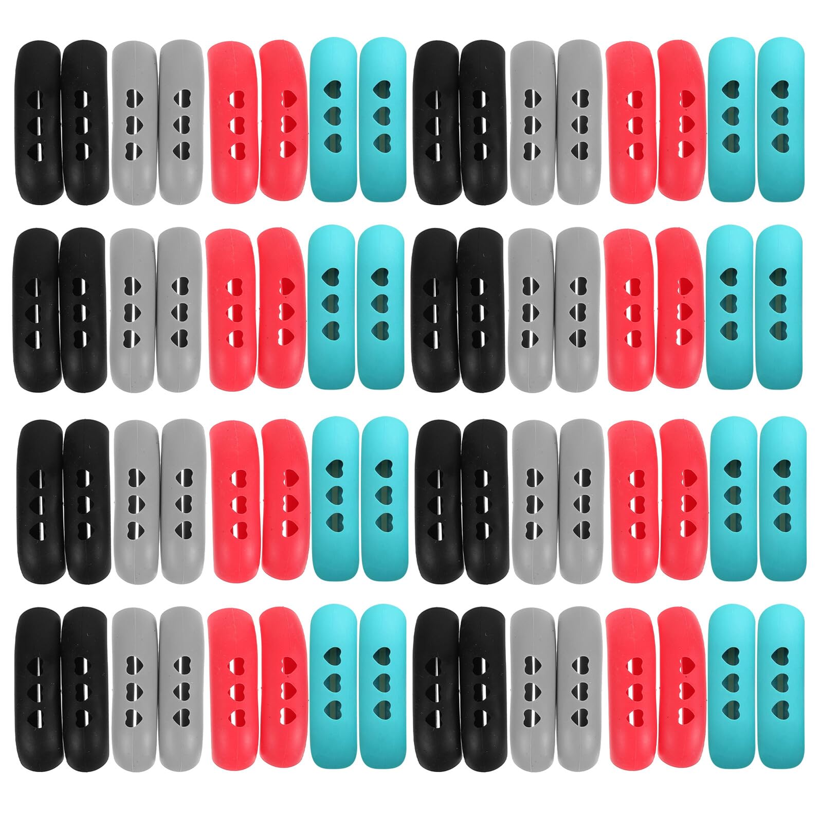 VALICLUD Fundas para Asas de Ollas Resistentes al Calor Antideslizantes de Silicona Duradera 80 Unidades Rojo Gris Claro Negro Azul para Cocina Segura y Protección Térmica en Hogar