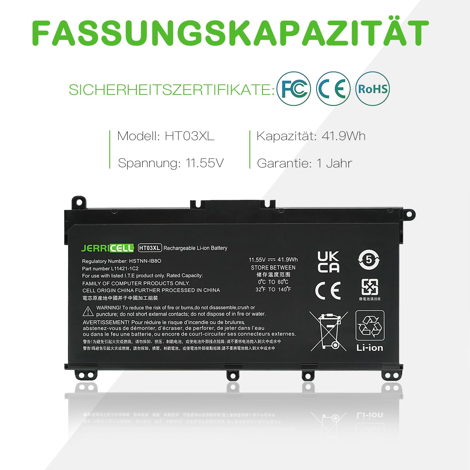 HT03XL HTO3XL L11119-855 Laptop Akku für HP Pavilion 250 G7 255 G7 14-CE 14-CF 14-CK 14-cm 14Q-CY 14S-CF 15-CS 15-CW 15-DA 15-CR 15-CU 17-by 255 G7 340 G5 348 G5 L11421-542 HSTNN-LB8M
