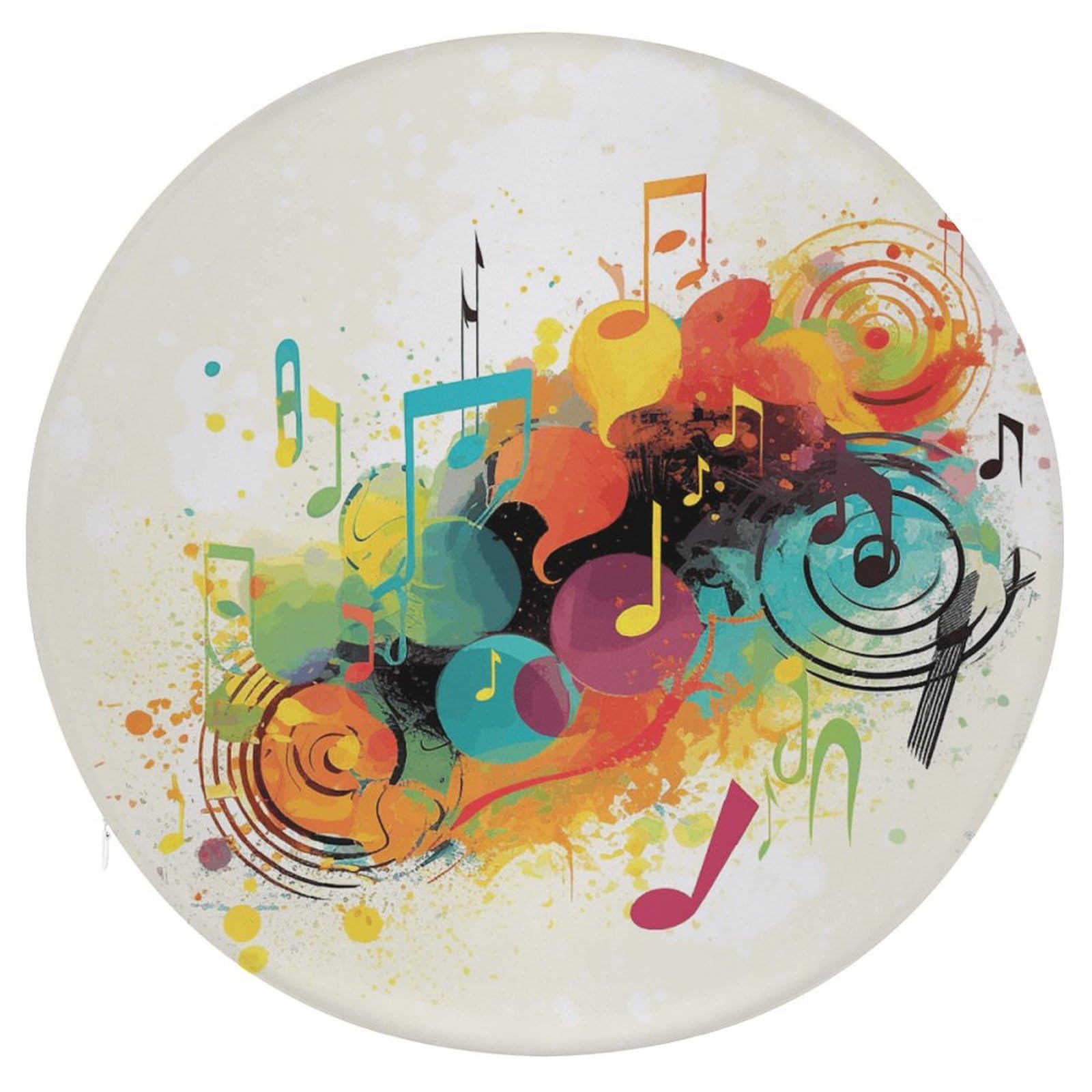 Coussin de siège rond respirant canapé salon et yoga thème musique abstraite adulte