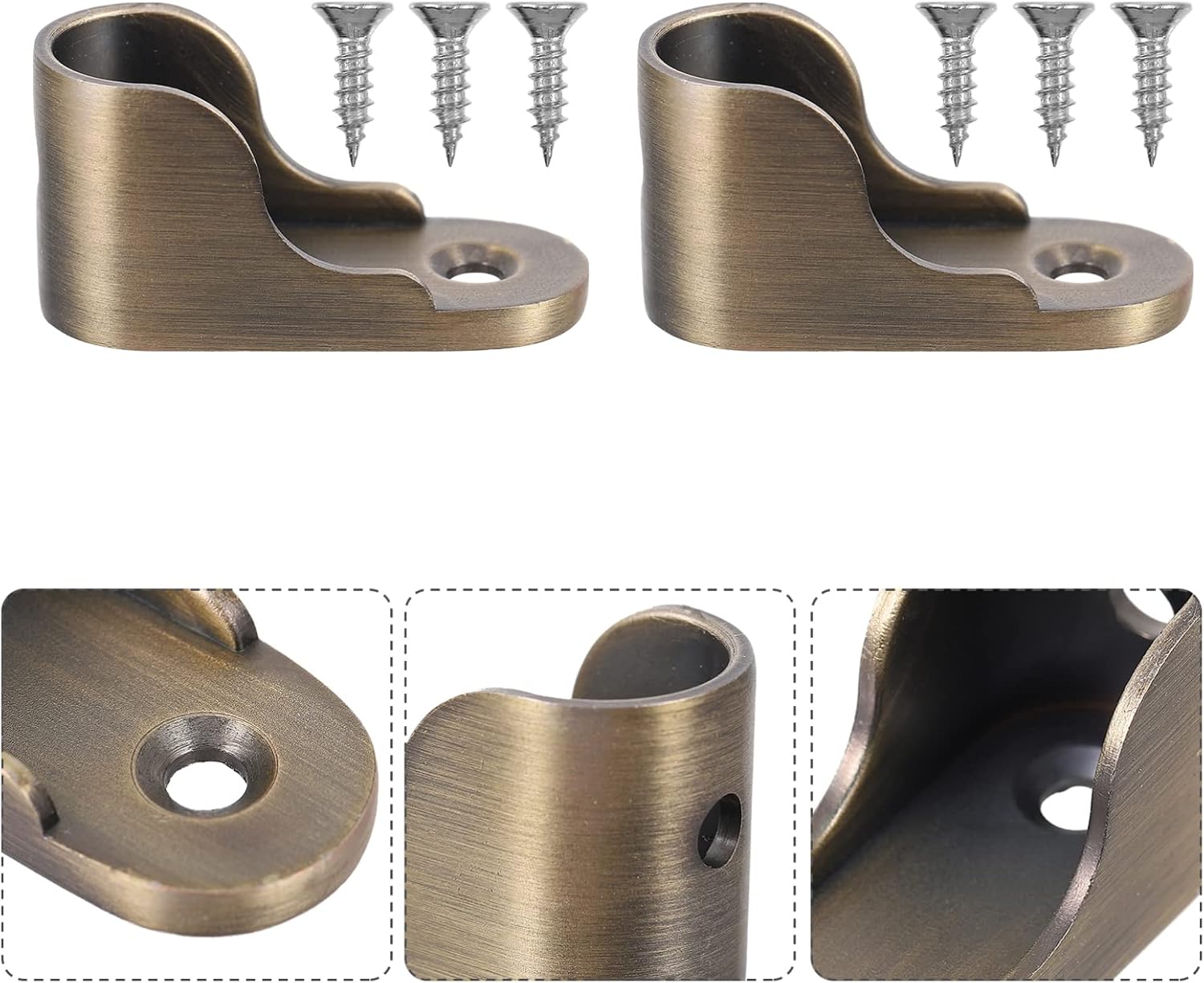 Levemolo 6pcs Quality Closet Rod Bracket Fast Install Suitable for Bathroom Wardrobe Shop