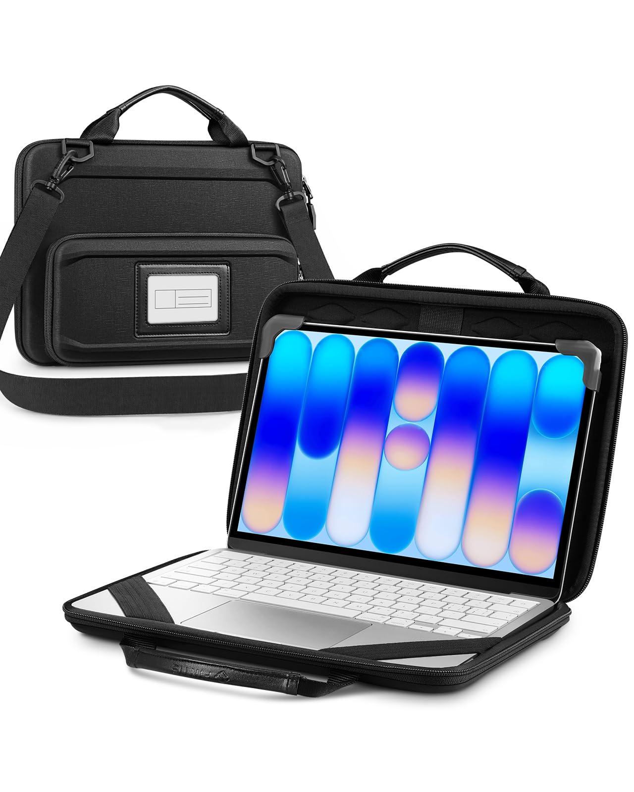 Fintie Stoßfeste Schutzhülle für MacBook Neo (A3404, 2026), Schwarz | Schutzhülle mit Griff, abnehmbarer Schultergurt, Zubehörfach, Ausweisfach, wasserabweisende Tasche