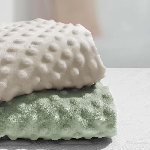 Miniatura 2 de Paquete de 2 fundas para cambiador para bebés, niños y niñas, ultra suave, transpirable, con puntos de minky de felpa, fundas de felpa para