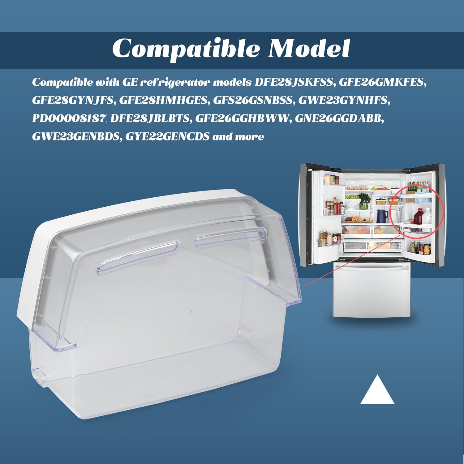 Upgraded WR71X11052 Refrigerator Gallon Door Bin for Right Side Replacement for GE DFE28JSKFSS GFE26GMKFES GFE28GYNJFS GWE23GYNHFS, Fridge Drawer Shelf Replace 2692216 239D2487 AP5669350 PS6883671