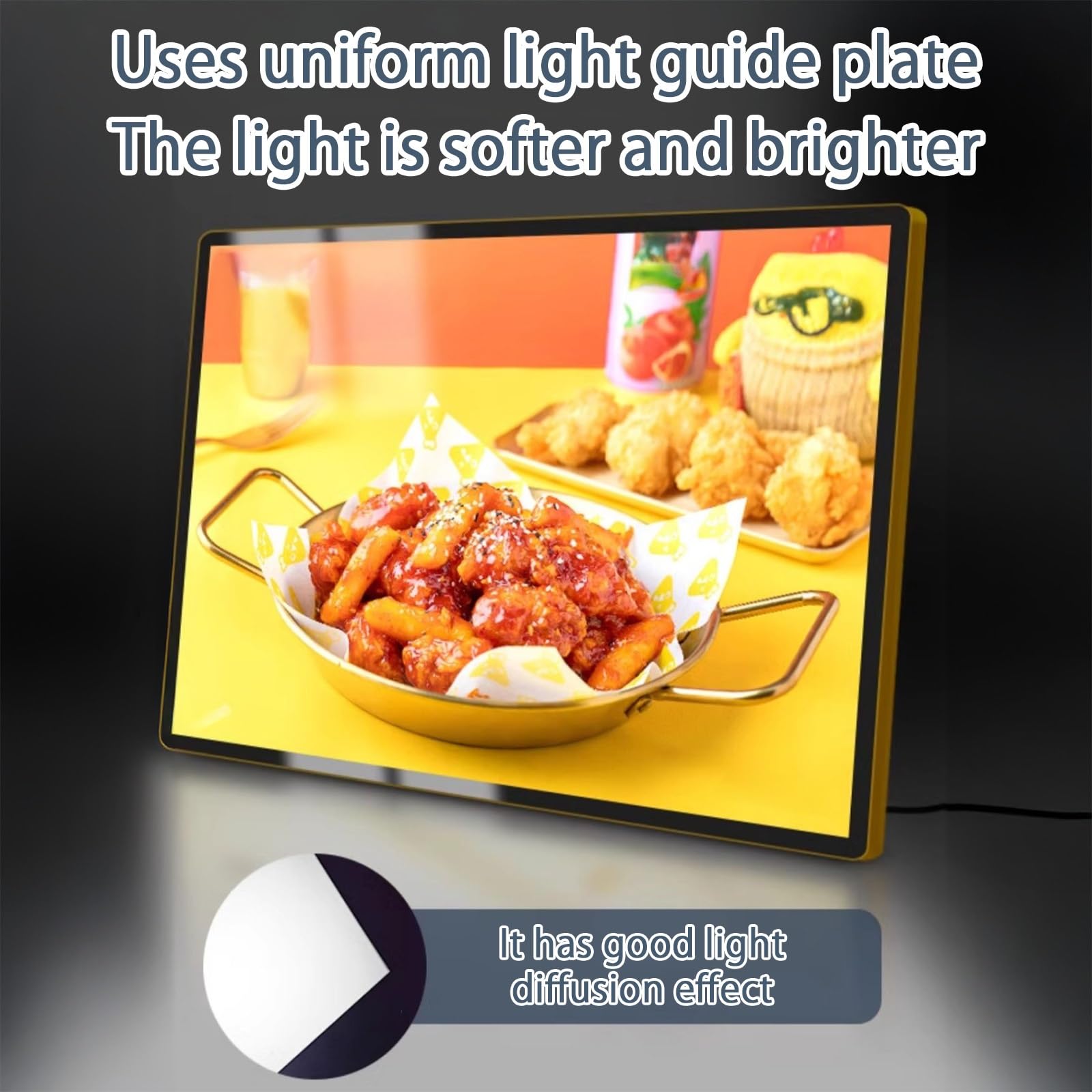 Marco de póster retroiluminado LED, caja de luz montada en la pared para arte de cine, exhibición horizontal o vertical en cafeterías, cines, restaurantes - Solución decorativa ideal