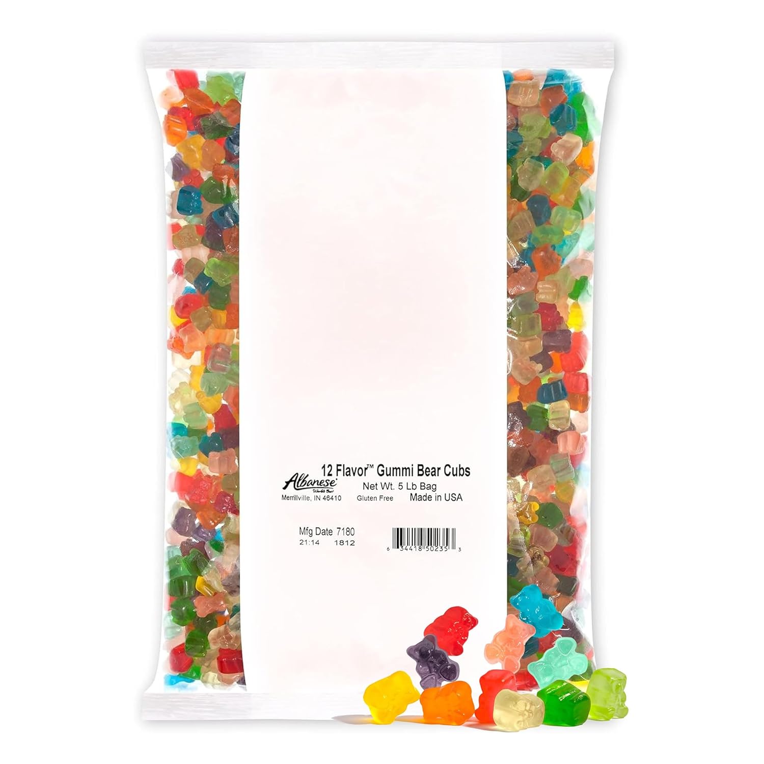 Albanese Candy, 12 Flavor Gummi Bear Cubs, 5-pound Bag