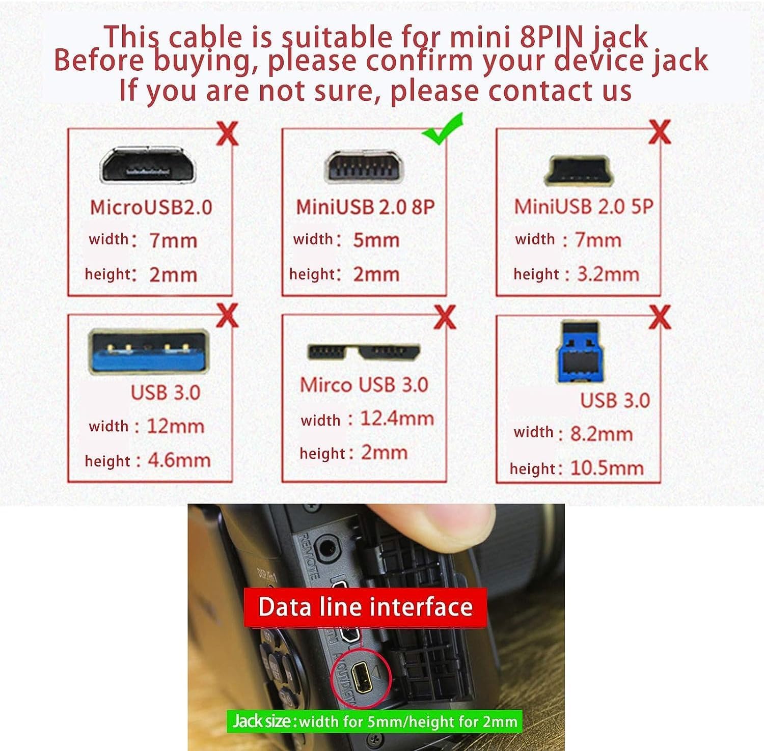 Amazon.co.jp: 交換用USBカメラデータ充電器充電ケーブルコード