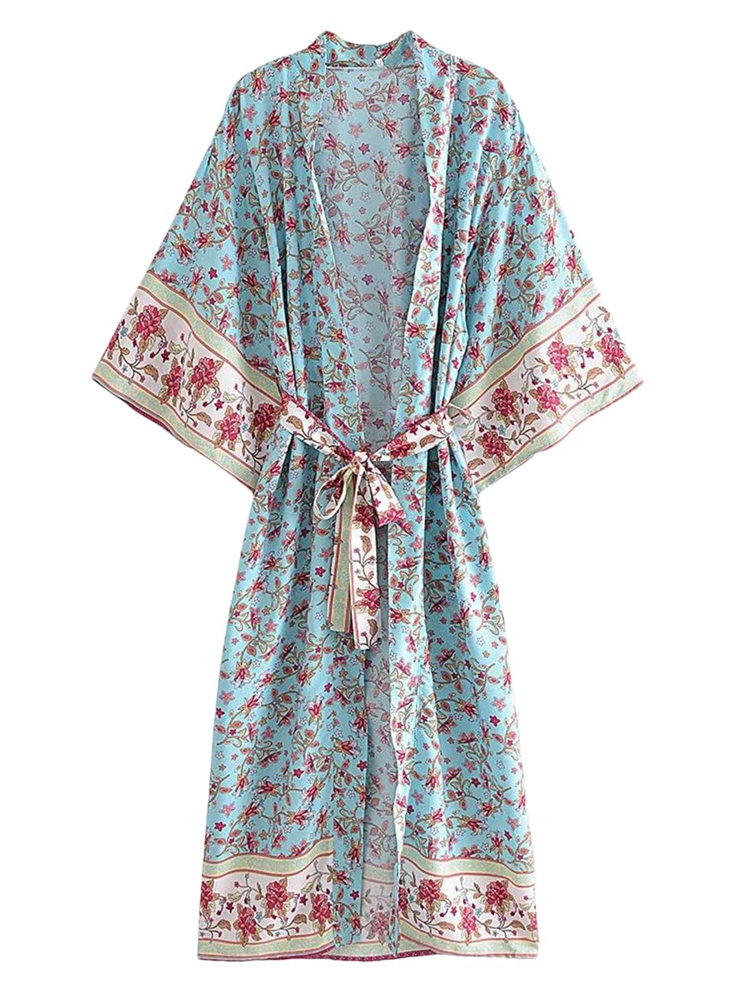 Disimlarl Kimono da donna con stampa bohémien, maniche a pipistrello, maxi copricostume da spiaggia