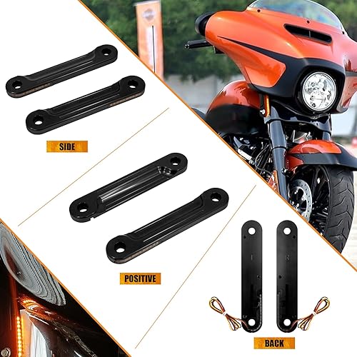 Miniatura 8 de Luces de giro LED delanteras para motocicleta, soportes de luz de circulación aptos para Harley Touring Road King Street Gilde Electra Glide