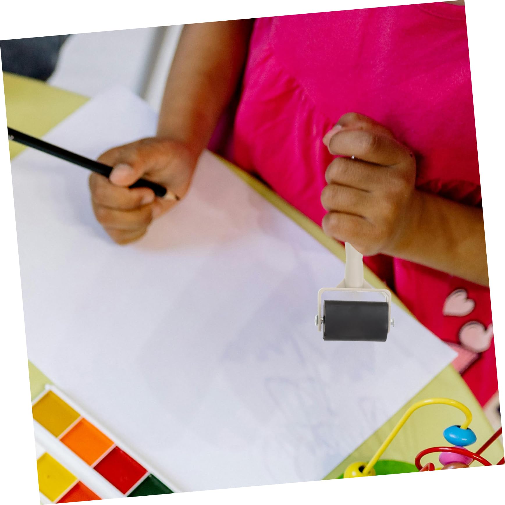 DOITOOL 5 Sätze Gestalten Briefmarken Handlicher Farbroller Stempeln Rollen Zum Basteln Handrollenwerkzeug Gummiwalze Für Druckgrafik Leimwalze Für Die Druckindustrie Plastik 6 Stück * 5