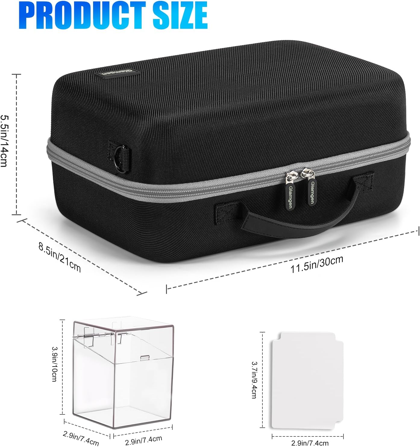 Glamgen Card Deck Box with Carrying Case, 6 Pack Clear Commander DeckBox with 12 Dividers,Holds 700+ Cards, Card Deck Case for MTG/TCG/YuGiOh/Sports Magic Cards