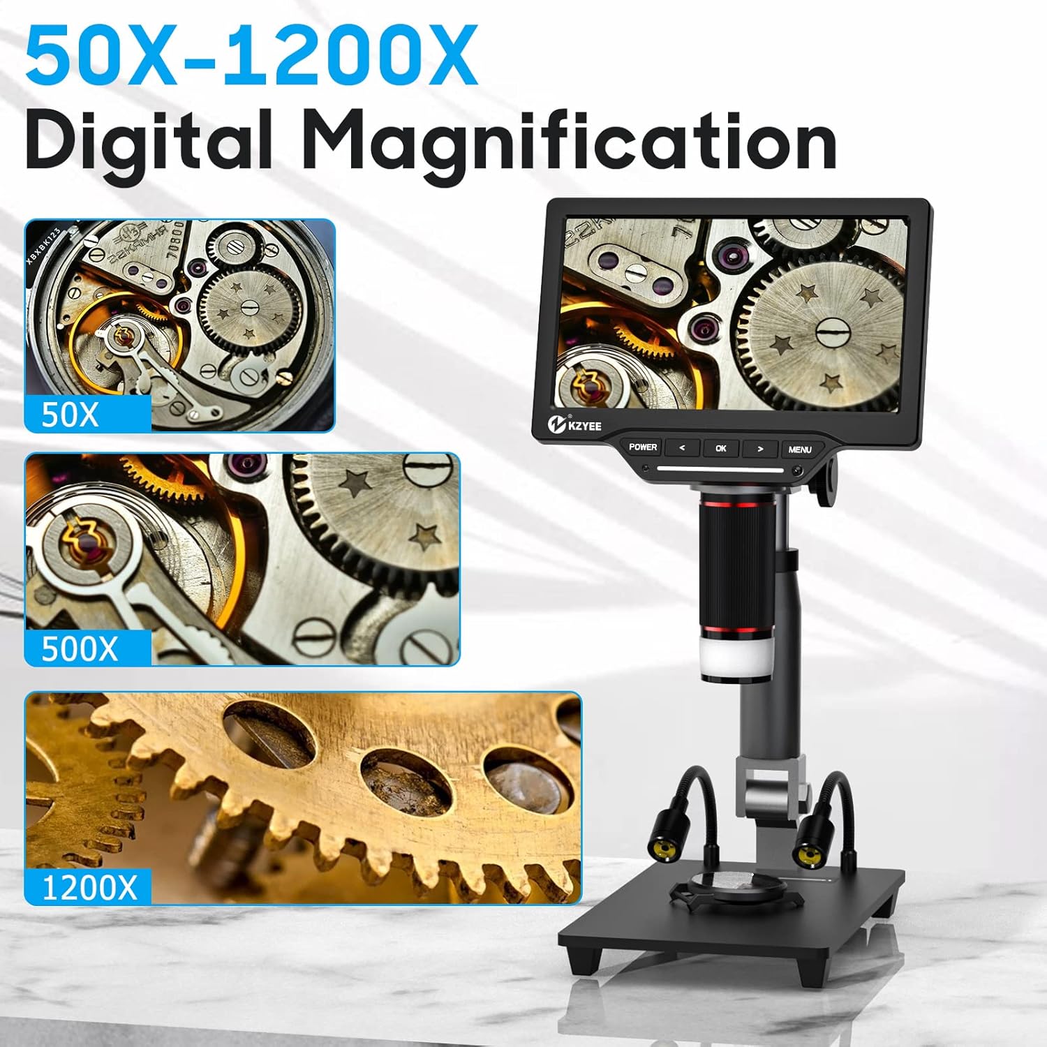 KZYEE 7インチ デジタル顕微鏡 コイン全体を表示 延長チューブ IPSスクリーン 1080P コイン拡大鏡 LEDライト8個付 KZYEE  7インチ デジタル顕微鏡 コイン全体を表示 延長チューブ IPSスクリーン 1080P コイン拡大鏡 LEDライト8個付 顕微鏡 7.0 インチ  LCDマイクロスコープ ...