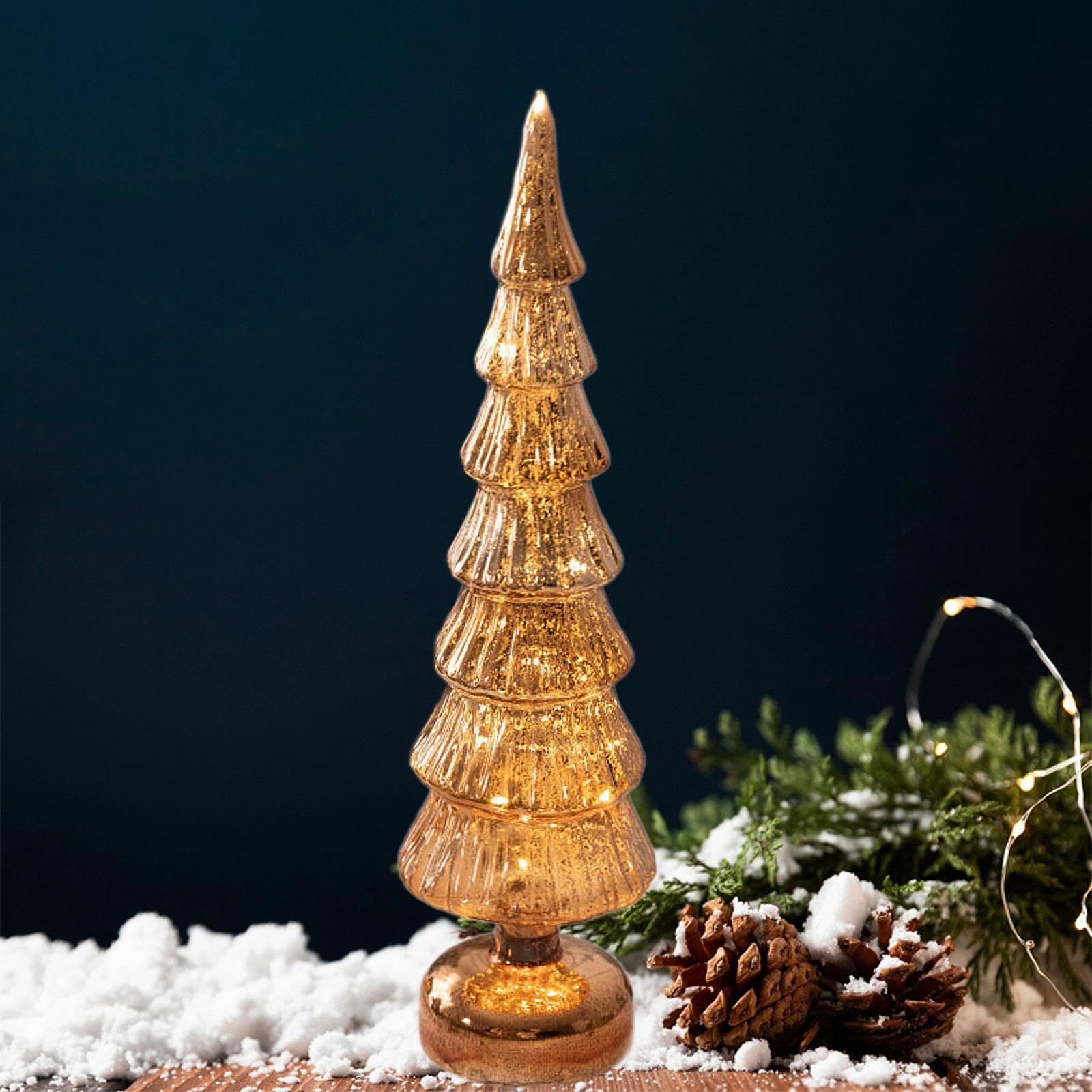 Figura de de Navidad, de Navidad de Mesa, Figura Decorativa de Cristal con Luz para Regalo, Navidad Festiva, Oficina, Sala de Estar, Hogar, L