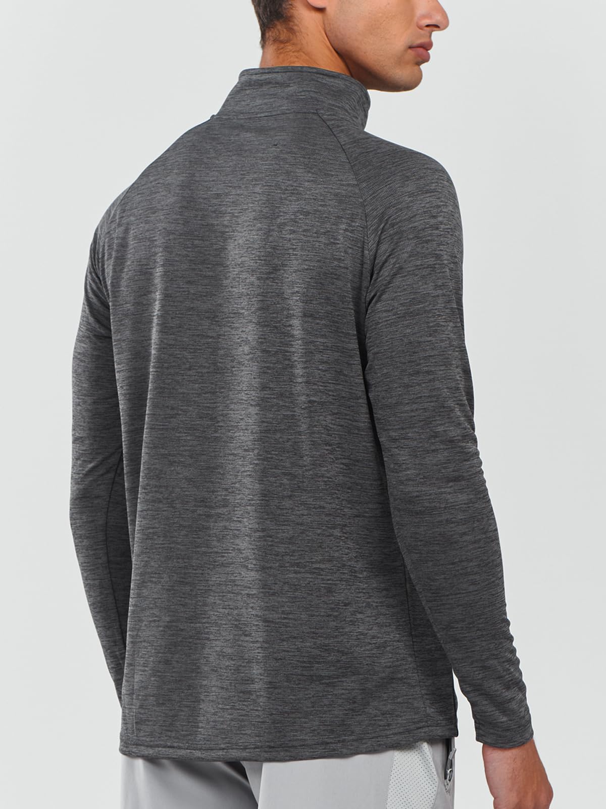 NORTHYARD Camiseta de manga larga con cremallera de un cuarto para hombre, absorbe la humedad, secado rápido, para entrenamiento atlético