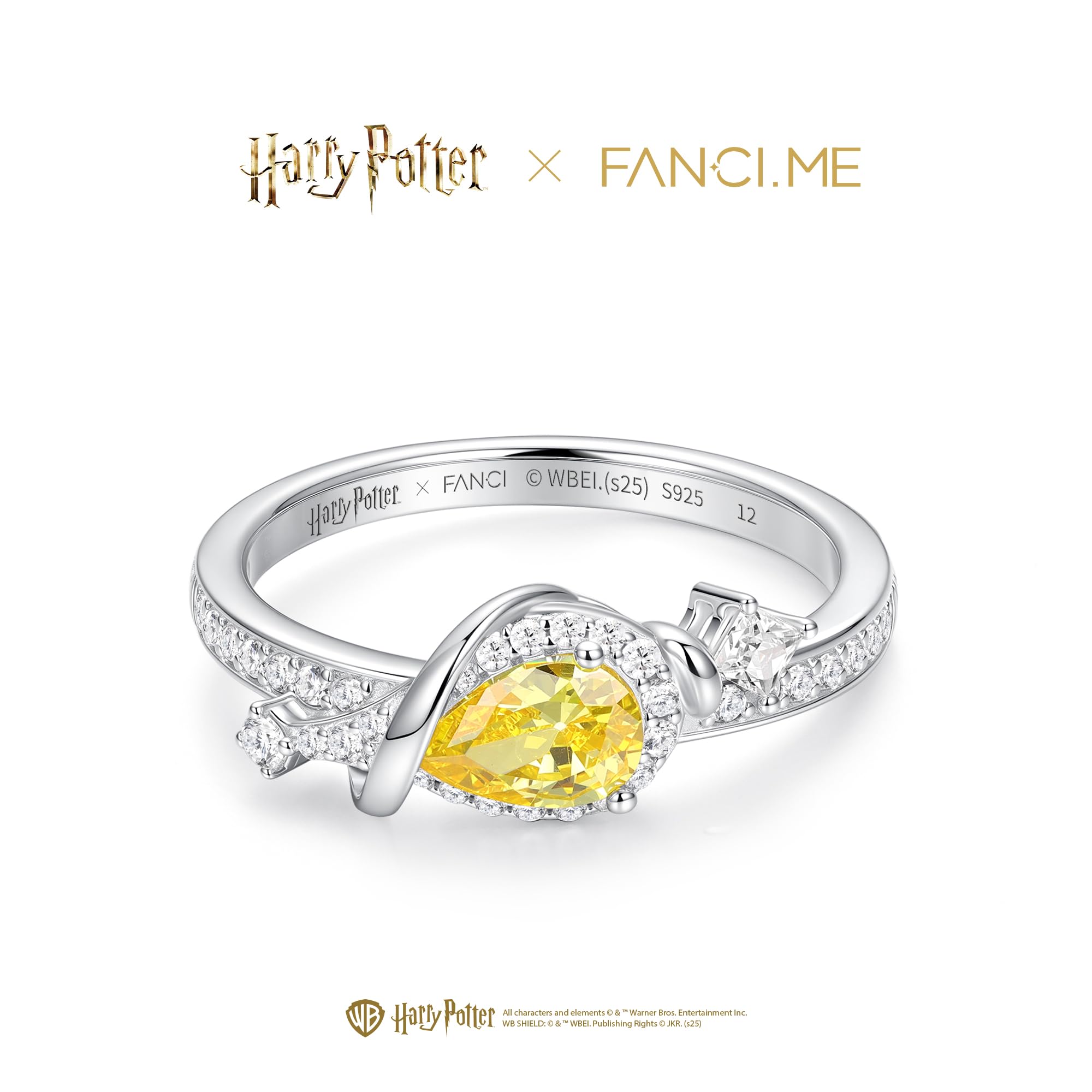 FANCIME x Harry Potter Kollaboration - Felix Felicis Ring, Sterling Silber Schmuckgeschenke für Damen Mädchen Sie