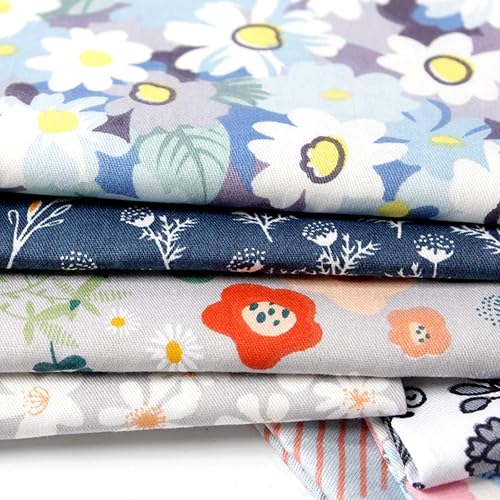 Miniatura 5 de Telas precortadas para acolchar, diseño no repetido, tela de algodón floral impresa para patchwork, paquetes cuadrados para manualidades, 45 piezas