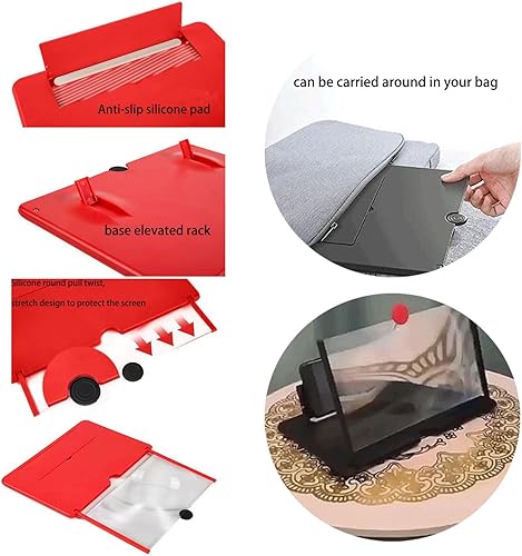 Miniatura 4 de Lupa de pantalla 2023, soporte plegable para teléfono con lupa de pantalla, proyector de teléfono de pantalla HD extraíble, soporte de aumento