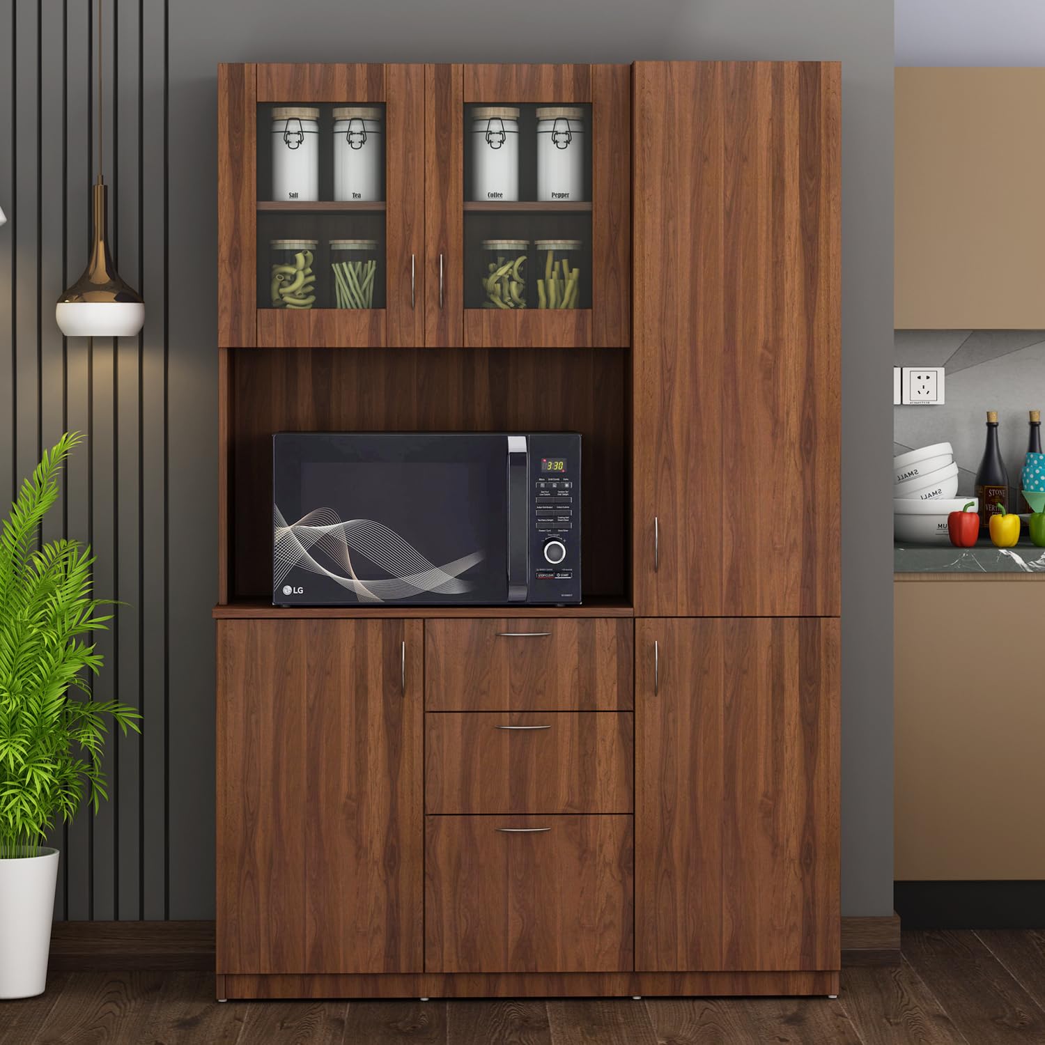Woodbuzz | Divine Crockery Unit | Walnut-image-4