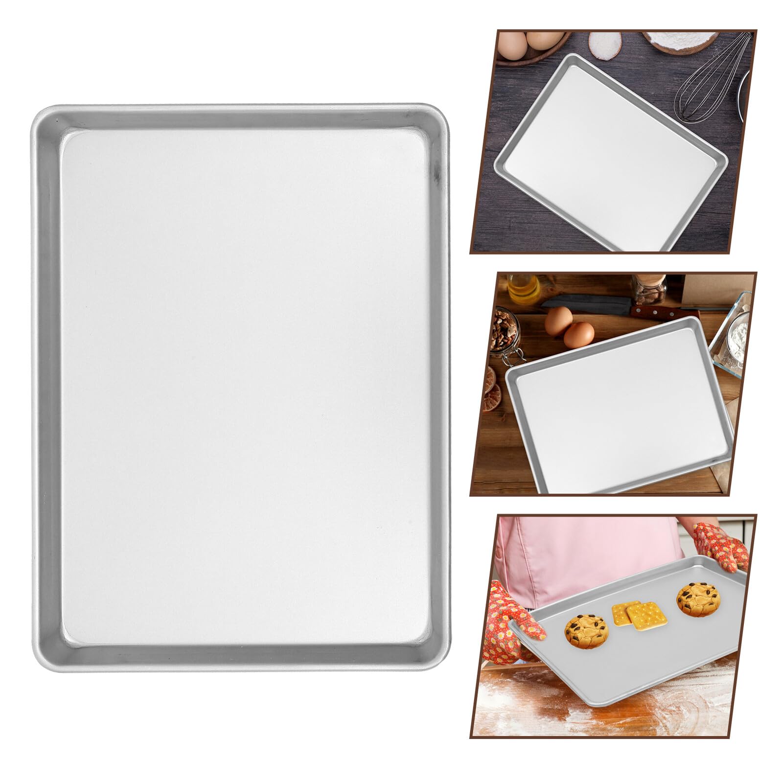 Artibetter Plaque de Cuisson Alliage Aluminium Réutilisable Plateau Rectangulaire Antiadhésif pour Biscuits et Pâtisseries Moule Gâteau Compact Facile à Nettoyer et Résistant pour Four et