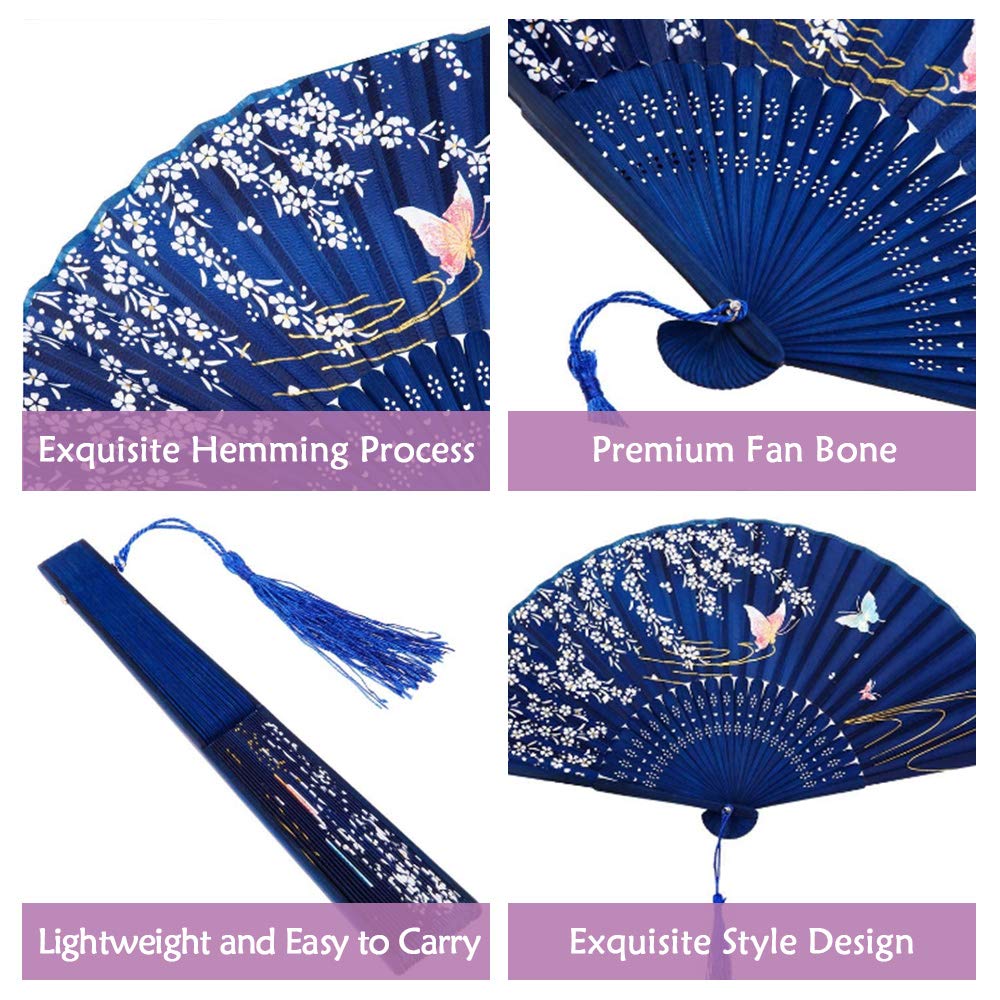 2 Ventagli Pieghevoli Classici + 2 Borse - Rosa E Viola, 21x38 Cm, Per Danza, Spettacoli E Decorazione - Foto 13