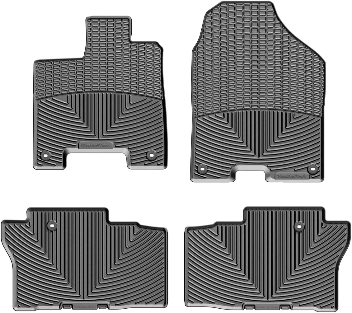 WeatherTech All-Weather Floor Mats for Honda Passport, Pilot 1st & 2nd Row (W363-W364), Black