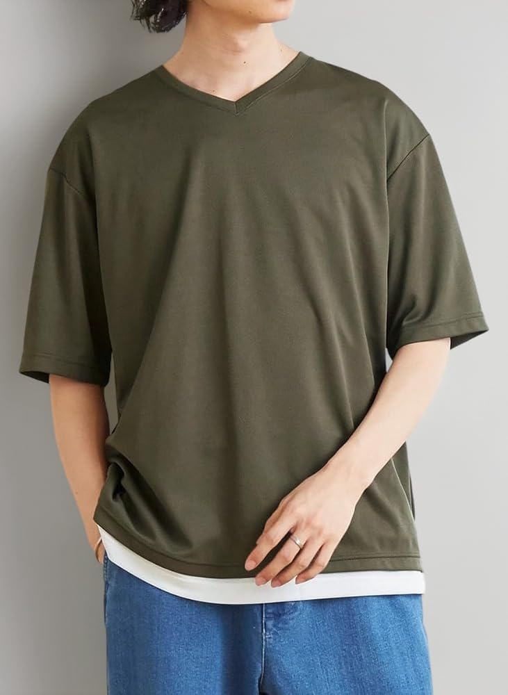Amazon | [ニッセン] Tシャツ・カットソー メンズ 吸汗速乾