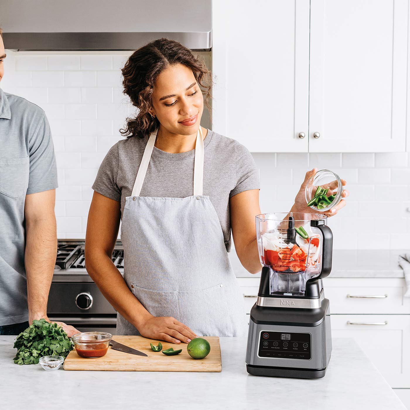 Ninja 3in1 Food Processor with AutoiQ [BN800UK] 1200W, 1.8 L Bowl, 2.1L Jug, 0.7 L Cup, Black