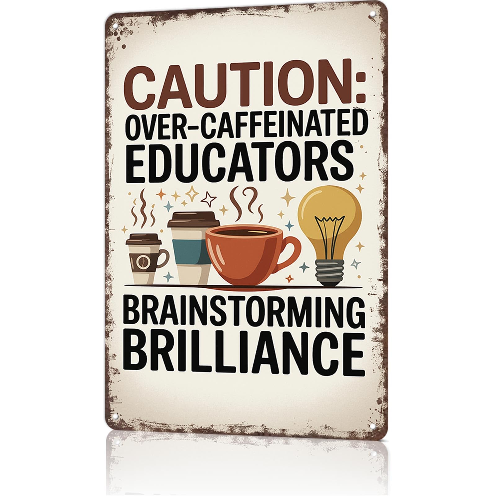 KWQDOZF Funny Metal Signs Poster 8x12inch Teacher Humor Aluminum Sign Wall Art For Home Room Bedroom Office Decor