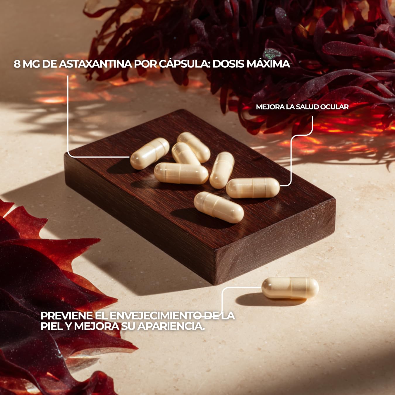 Astaxantina Alta Potencia – Antioxidante Natural – Piel, Ojos, Energía y Sistema Inmunitario – Cápsulas – Fabricado en Francia