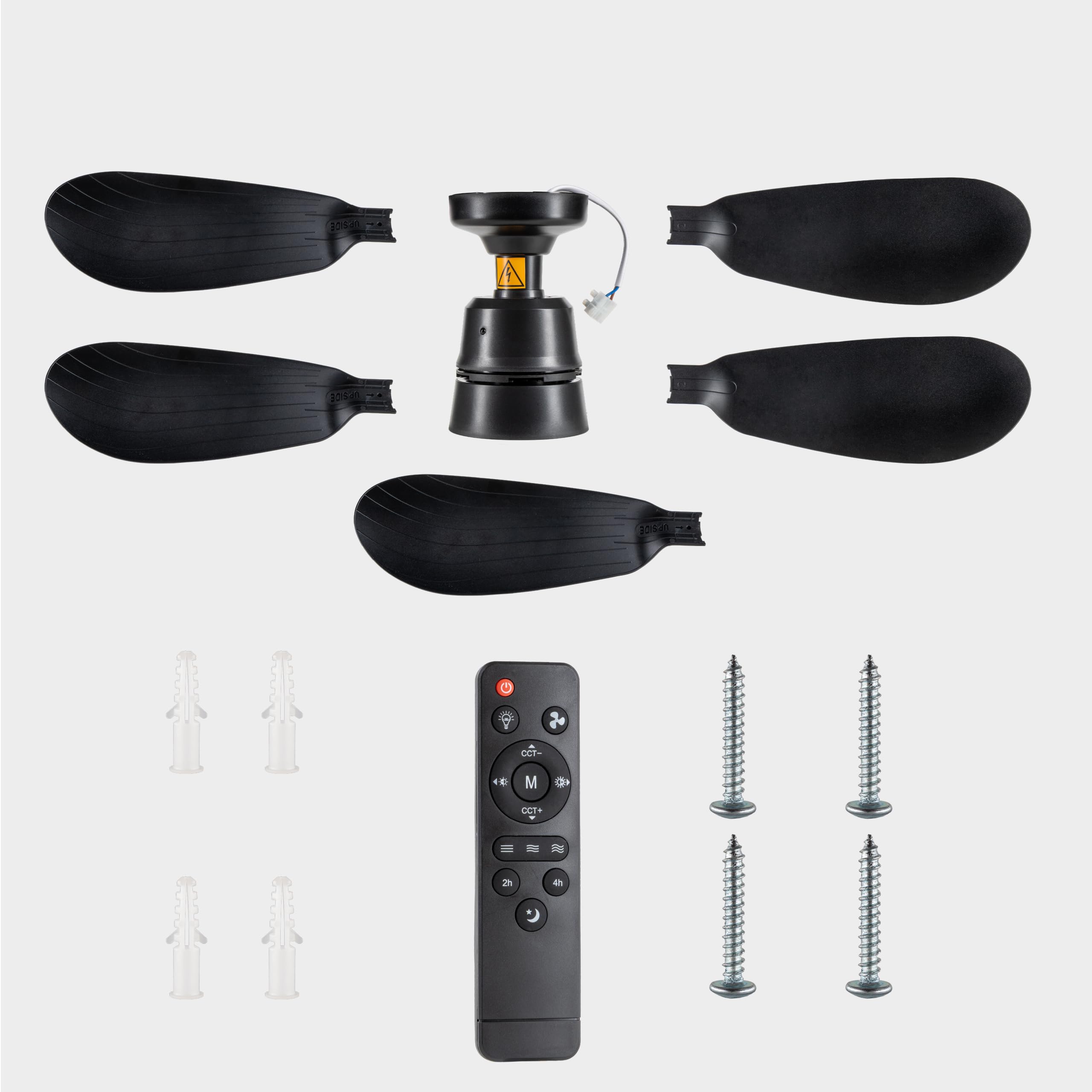 Proventa LED-Deckenleuchte mit Ventilator Ø530mm 25W 1100lm CCT 3000–6500K dimmbar IP20 flimmerfrei mit Fernbedienung modern flach leise ideal für Wohnräume Schlafzimmer Küche Wohnzimmer