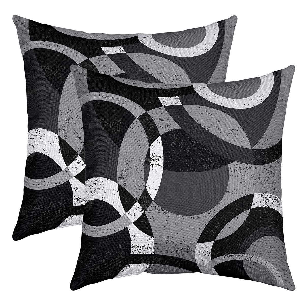 Richhome Multi 5 Circle Pattern Throw Pillow Cover Abstract Modern Pillow Cover For Kids Adults Farmhouse Style Geometric Reversible Print Pillowcase For Bedroom Upholstery And Home Decor,Pack Of 2,20"X20"