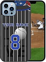 Vista 4 de Personalized Name Number Custom Baseball/Softball Jersey America Flag Design Rubber Cover Phone Case for Samsung Galaxy A53