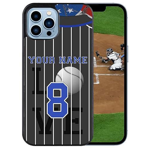 Miniatura 4 de Personalized Name Number Custom BaseballSoftball Jersey America Flag Design Rubber Cover Phone Case for Samsung Galaxy A53
