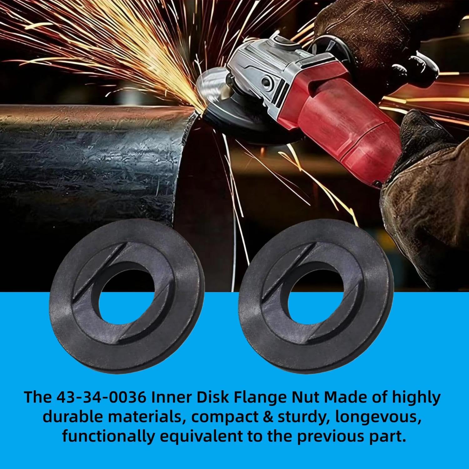 43-34-0036 Replacement Inner Flange For Angle Grinders 2680-20, 2680-22, 6116-30, 6116-31, 6122-30, 6122-31, 6123-30, 6123-31, 6140-30, 6140-33（3-pack）